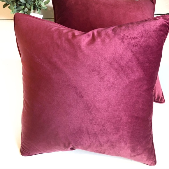 Calvin Klein Other - Calvin Klein velvet wine color throw pillow set